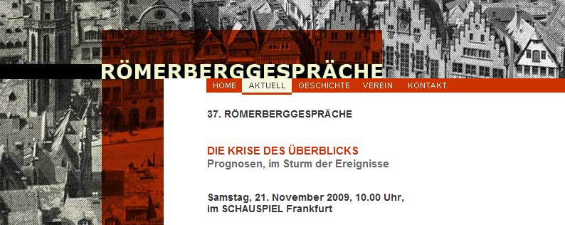 Screenshot der Aktuell-Seite von www.roemerberggespraeche-ffm.de