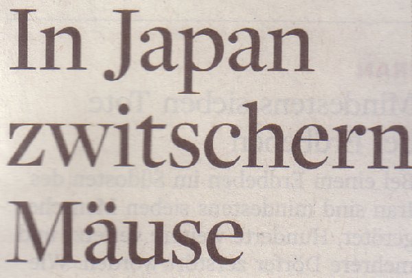 Die Welt, 22.12.2010, Titel: In Japan zwitschern Mäuse