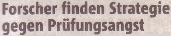 Rheinische Post, 15.01.11, Titel: Strategie gegen Prüfungsangst