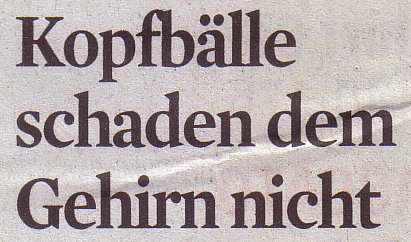 Kölner Stadt-Anzeiger, 14.07.11, Titel: Kopfbälle schaden dem Gehirn nicht