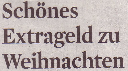 Kölner Stadt-Anzeiger, 04.11.2011: Schönes Extrageld zu Weihnachten
